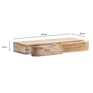 Helira Vägghylla 60 cm - varm honungsbrun - Förvaring - Hylla - Vägghylla