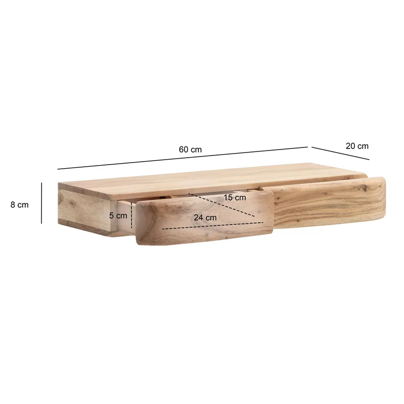 Helira Vägghylla 60 cm - varm honungsbrun - Förvaring - Hylla - Vägghylla