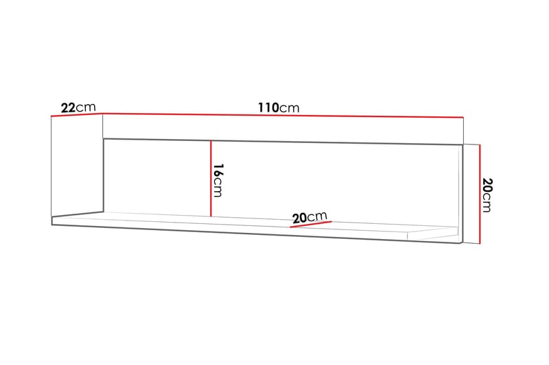 Hilts Vägghylla 110x22 cm - Vit/Rosa - Förvaring - Hylla - Vägghylla