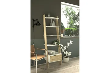 Hostafranc Bokhylla 55,1 cm i Ek - Vit - Förvaring - Hylla - Bokhylla