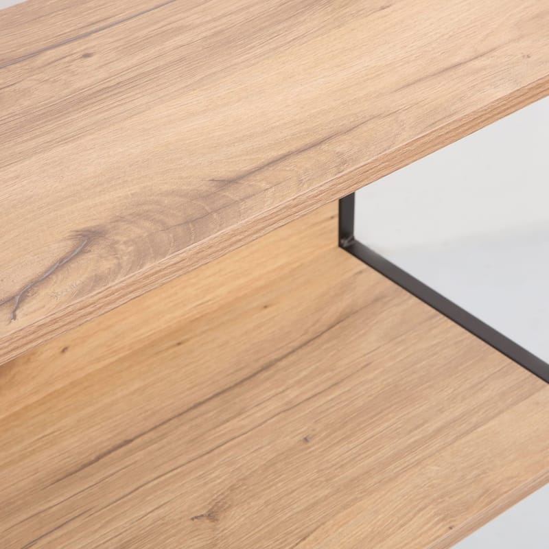 Hylla Dimitra 40x40x124 cm - ljust rustikt trä/svart - Förvaring - Hylla - Hyllplan & hyllkonsol