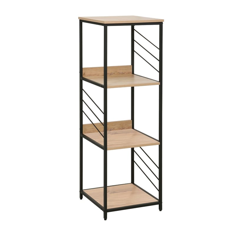 Hylla Dimitra 40x40x124 cm, ljust rustikt trä/svart