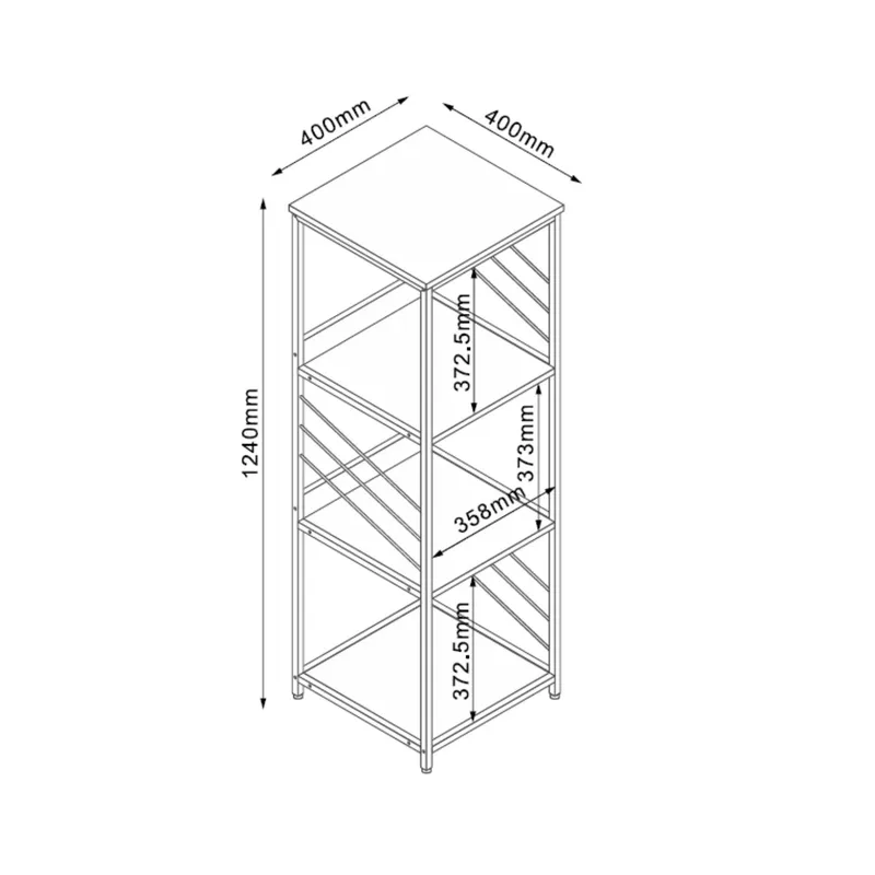 Hylla Dimitra 40x40x124 cm - ljust rustikt trä/svart - Förvaring - Hylla - Hyllplan & hyllkonsol