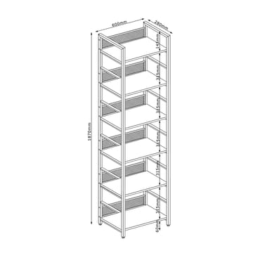 Hylla Hector ask/svart 60x28x187 cm - ask/svart - Förvaring - Hylla - Hyllplan & hyllkonsol