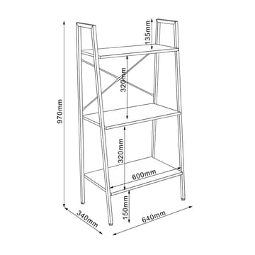 Hylla Sancia ek/brun 64x34x97 cm - ek/brun - Förvaring - Hylla - Hyllplan & hyllkonsol