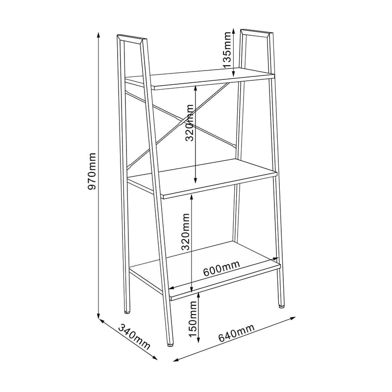 Hylla Sancia ek/brun 64x34x97 cm - ek/brun - Förvaring - Hylla - Hyllplan & hyllkonsol