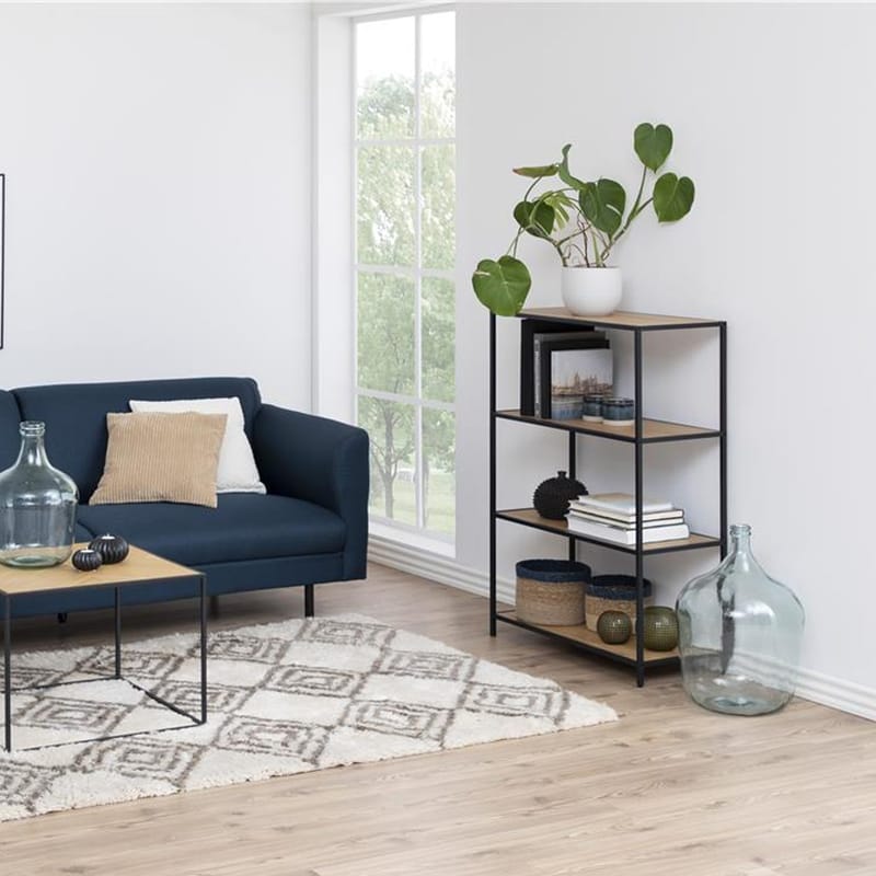 Hylla Seaford 77x35x114 cm - ek - Förvaring - Hylla - Bokhylla