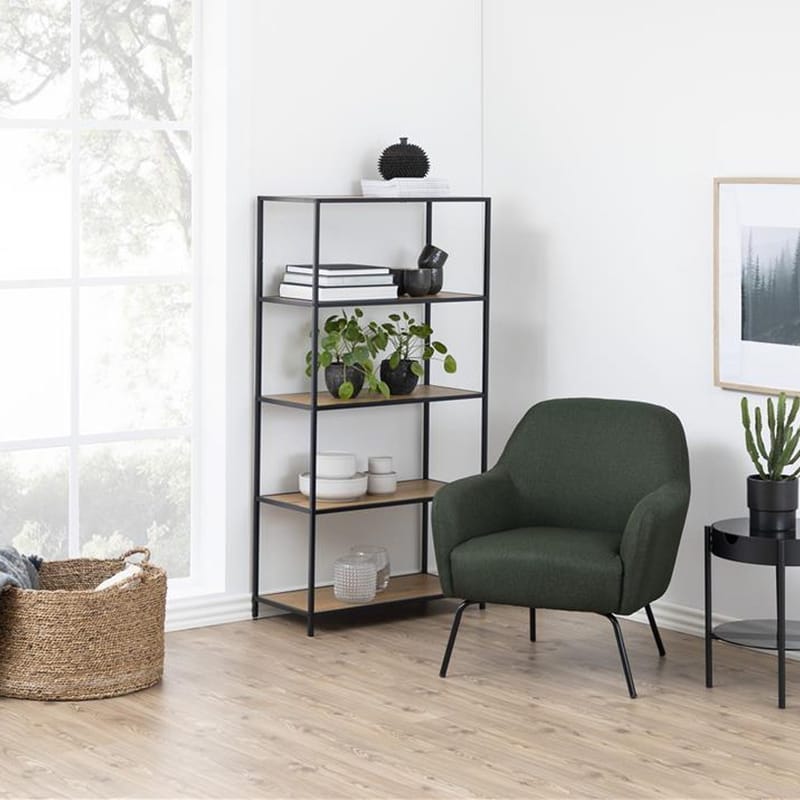 Hylla Seaford 77x35x150 cm, ek - ek - Förvaring - Hylla - Bokhylla