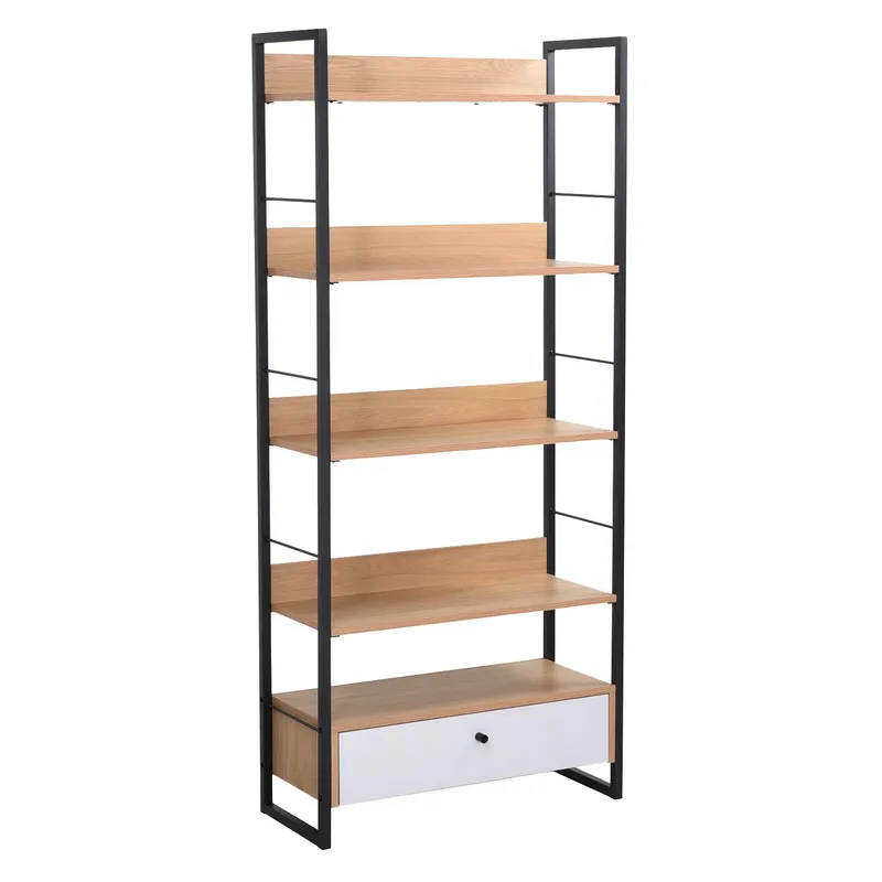 Hylla Study ek/vit 70x30x159 cm, ek/vit