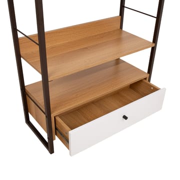 Hylla Study ek/vit 70x30x90 cm - ek/vit - Förvaring - Hylla - Hyllplan & hyllkonsol