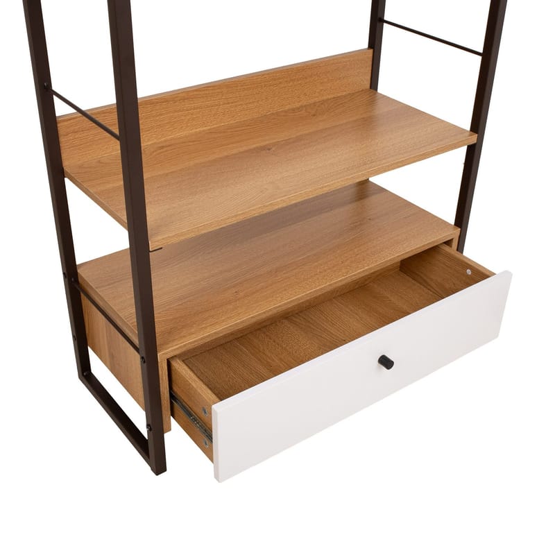 Hylla Study ek/vit 70x30x90 cm - ek/vit - Förvaring - Hylla - Hyllplan & hyllkonsol