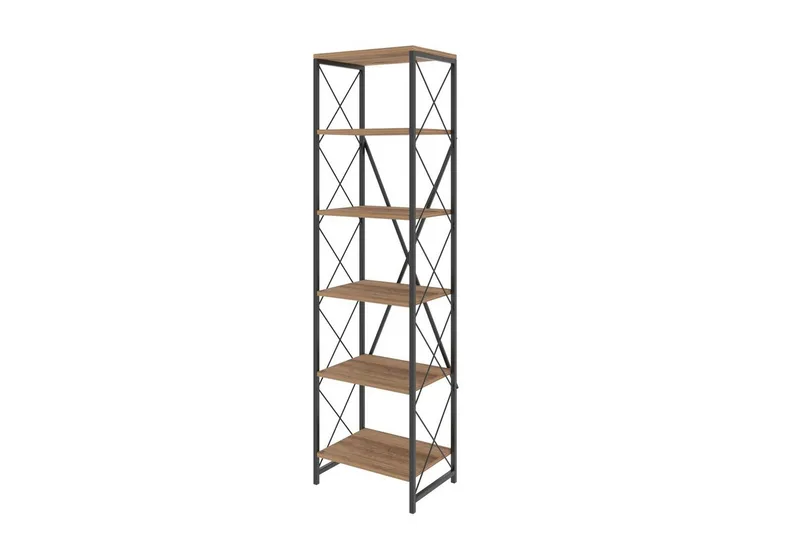 Hyllor Bokhylla Suadiye Atlantic Pine / Svart Grey Colored Wood,Svart, undefined