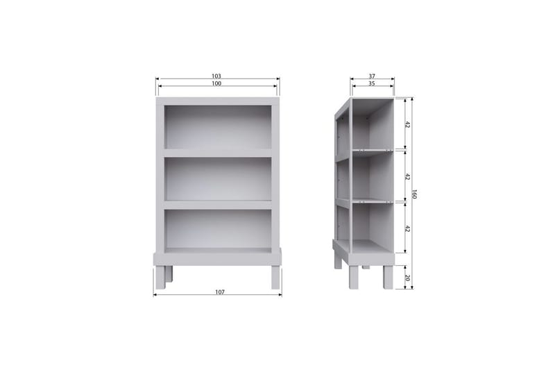 Hyllor WOOOD Öppen Skåp Bonk Graphite Grey - Förvaring - Hylla - Hyllplan & hyllkonsol