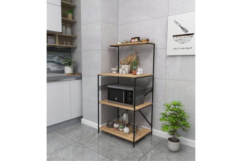 Fristående hyllplan Cartin Kökshylla 45x60 cm Natur,Svart - Förvaring - Hylla - Hyllplan & hyllkonsol