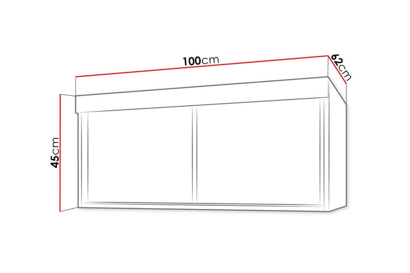 Szaf Hyllförvaring 62x100 cm till Garderob LED-belysning - Vit - Hyllkonsol till garderob - Hyllplan & hyllkonsol