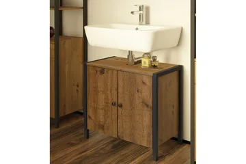 Brayden Tvättställ 60 cm - Brun/Svart - Hus & renovering - Kök & bad - Badrum - Badrumsmöbler & badrumsinredning - Tvättställsskåp & kommod