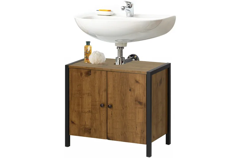 Brayden Tvättställ 60 cm - Brun/Svart - Hus & renovering - Kök & bad - Badrum - Badrumsmöbler & badrumsinredning - Tvättställsskåp & kommod