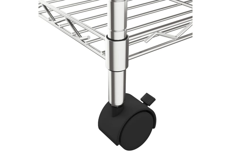 Förvaringshylla med hjul 3 hyllplan 60x35x81 krom 150 kg - Silver - Förvaring - Hylla - Hyllsystem