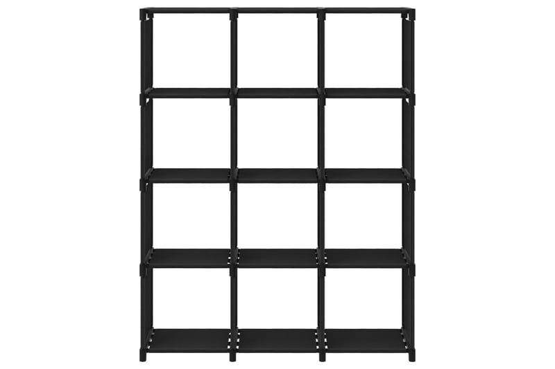 Hylla med 12 kuber 103x30x141 cm tyg - Svart - Förvaring - Hylla - Hyllsystem