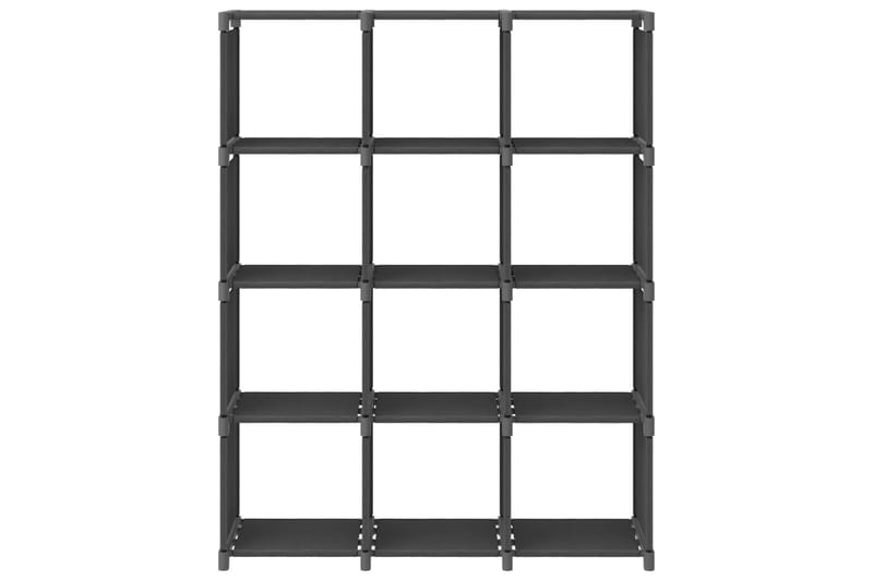 Hylla med 12 kuber grå 103x30x141 cm tyg - Grå - Förvaring - Hylla - Hyllsystem