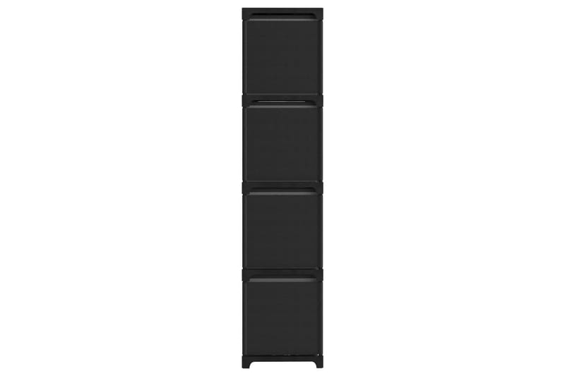 Hylla med 12 kuber med lådor svart 103x30x141 cm tyg - Svart - Förvaring - Hylla - Hyllsystem