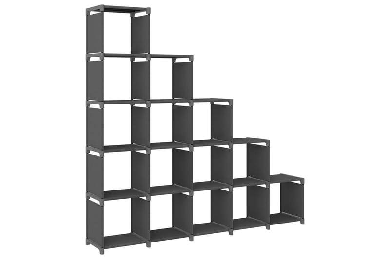 Hylla med 15 kuber grå 103x30x175,5 cm tyg - Grå - Förvaring - Hylla - Hyllsystem