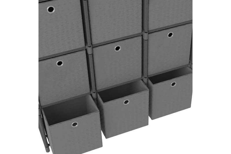 Hylla med 15 kuber med lådor grå 103x30x175,5 cm tyg - Grå - Förvaring - Hylla - Hyllsystem