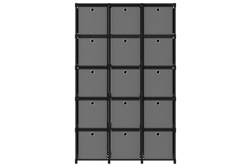 Hylla med 15 kuber svart 103x30x175,5 cm tyg - Svart - Förvaring - Hylla - Hyllsystem