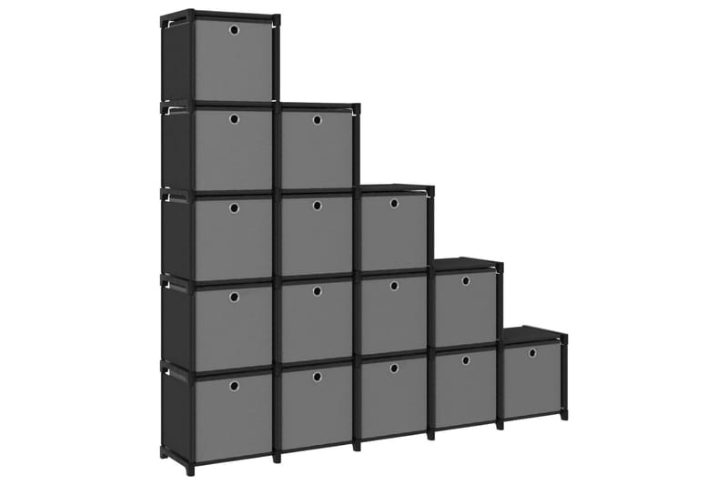 Hylla med 15 kuber svart 103x30x175,5 cm tyg - Svart - Förvaring - Hylla - Hyllsystem