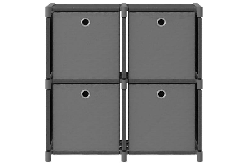 Hylla med 4 kuber med lådor grå 69x30x72,5 cm tygs - Grå - Förvaring - Hylla - Hyllsystem