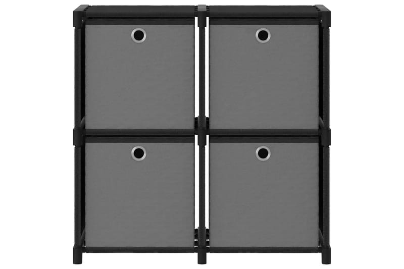 Hylla med 4 kuber med lådor svart 69x30x72,5 cm tyg - Svart - Förvaring - Hylla - Hyllsystem