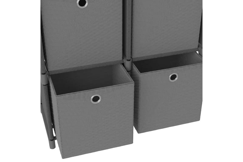 Hylla med 6 kuber med lådor grå 103x30x72,5 cm tyg - Grå - Förvaring - Hylla - Hyllsystem