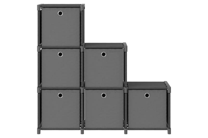 Hylla med 6 kuber med lådor grå 103x30x72,5 cm tyg - Grå - Förvaring - Hylla - Hyllsystem
