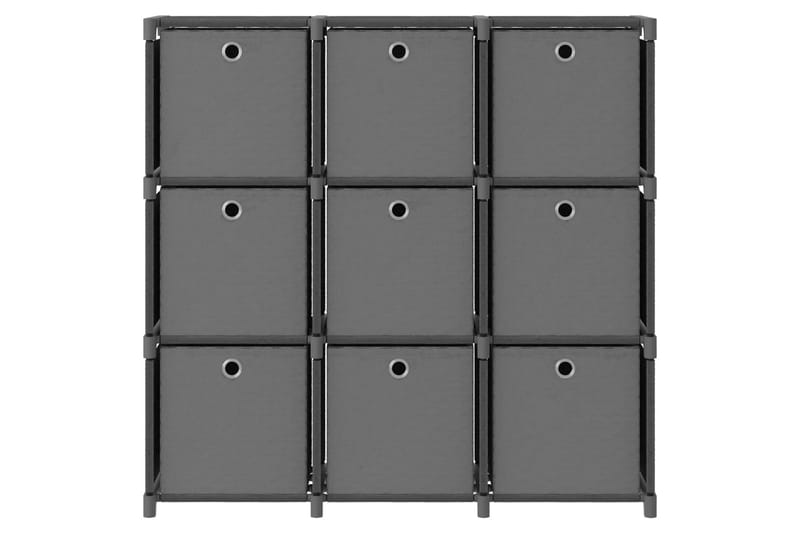 Hylla med 9 kuber med lådor grå 103x30x107,5 cm tyg - Grå - Förvaring - Hylla - Hyllsystem