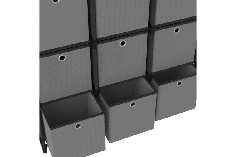Hylla med 9 kuber med lådor svart 103x30x107,5 cm tyg - Svart - Förvaring - Hylla - Hyllsystem