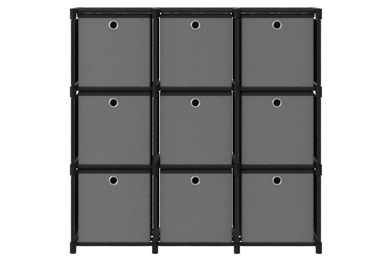 Hylla med 9 kuber med lådor svart 103x30x107,5 cm tyg - Svart - Förvaring - Hylla - Hyllsystem