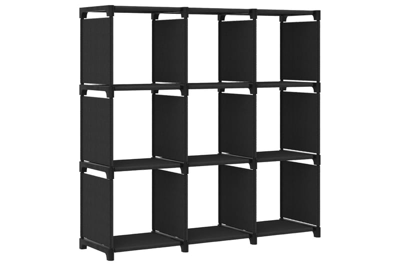 Hylla med 9 kuber svart 103x30x107,5 cm tyg - Svart - Förvaring - Hylla - Hyllsystem