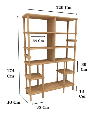 Icterina Bokhylla 120 cm i Ek - Brun - Förvaring - Hylla - Bokhylla