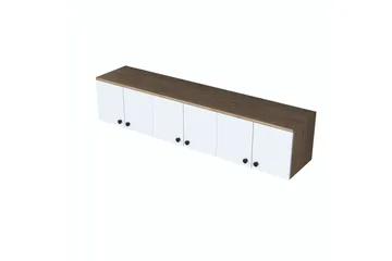 Jaibir Vägghylla 179,6x37,5 cm Brun/Vit - Hanah Home - Förvaring - Hylla - Vägghylla