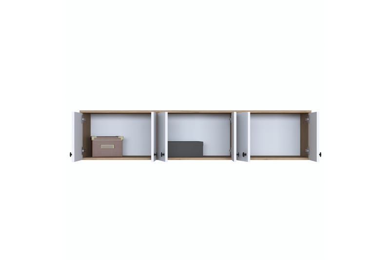 Jaibir Vägghylla 179,6x37,5 cm Brun/Vit - Hanah Home - Förvaring - Hylla - Vägghylla