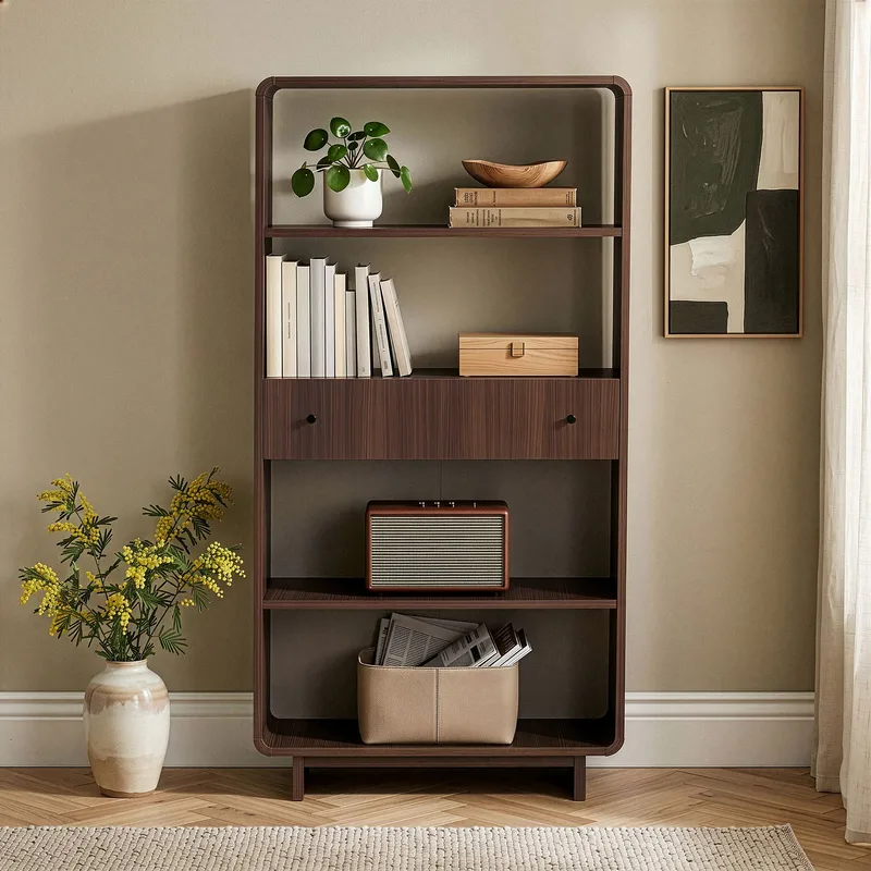 Kalvo Bokhylla 78x153x34 cm - Valnöt - Förvaring - Hylla - Bokhylla