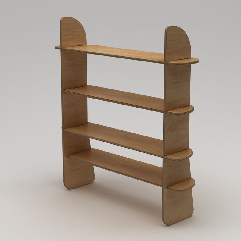 Ledina Bokhylla 150x160 cm - Naturträ - Förvaring - Hylla - Bokhylla