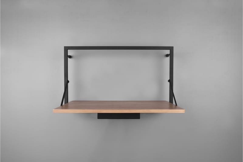 Leonie Vägghylla LED-belyst 50x30 cm Trä/Svart, Trä/Svart