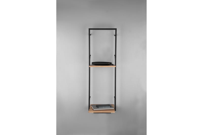 Leonie Vägghylla LED-belyst 72x27 cm Trä/Svart - Trä/Svart - Förvaring - Hylla - Vägghylla