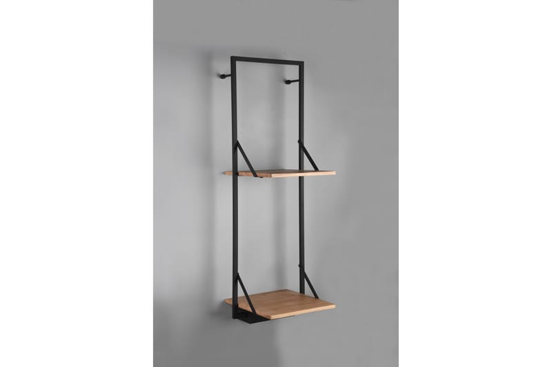 Leonie Vägghylla LED-belyst 72x27 cm Trä/Svart - Trä/Svart - Förvaring - Hylla - Vägghylla
