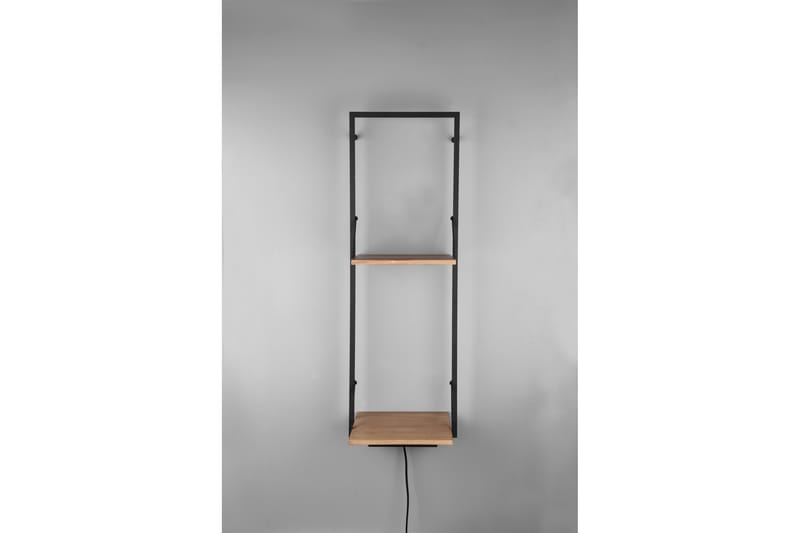 Leonie Vägghylla LED-belyst 72x27 cm Trä/Svart - Trä/Svart - Förvaring - Hylla - Vägghylla