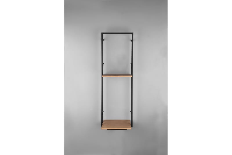 Leonie Vägghylla LED-belyst 72x27 cm Trä/Svart, Trä/Svart