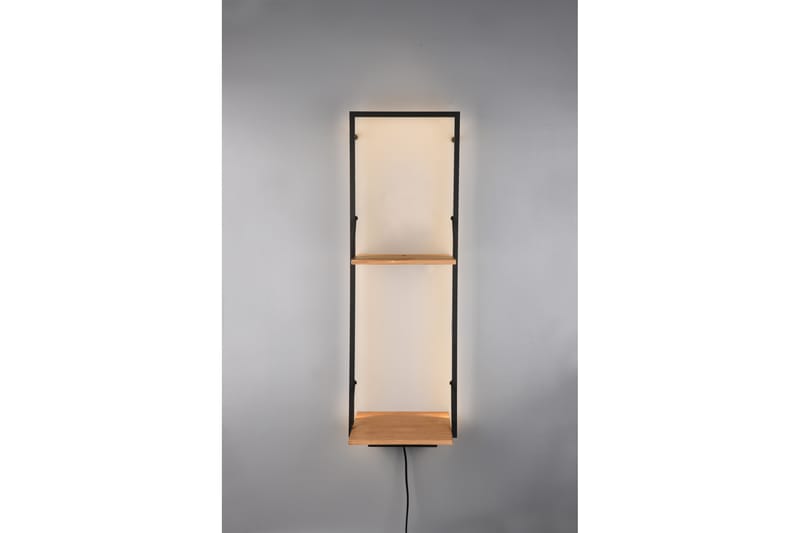 Leonie Vägghylla LED-belyst 72x27 cm Trä/Svart - Trä/Svart - Förvaring - Hylla - Vägghylla