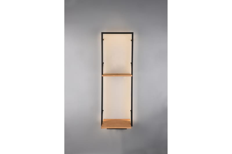 Leonie Vägghylla LED-belyst 72x27 cm Trä/Svart - Trä/Svart - Förvaring - Hylla - Vägghylla