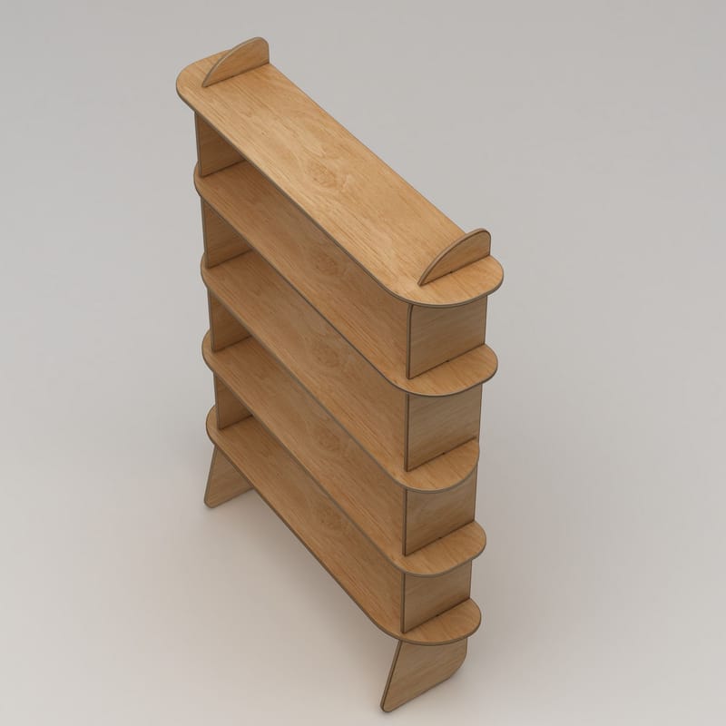 Molira Bokhylla 102x215 cm - Naturträ - Förvaring - Hylla - Bokhylla